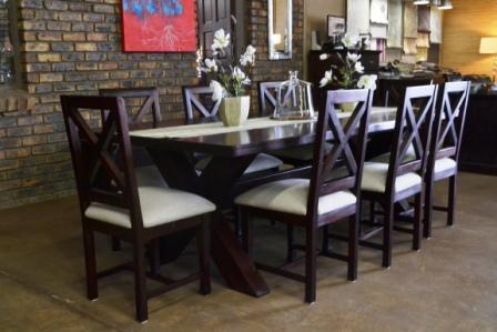 X-FOOT TABLE & X-BACK DINING CHAIRS