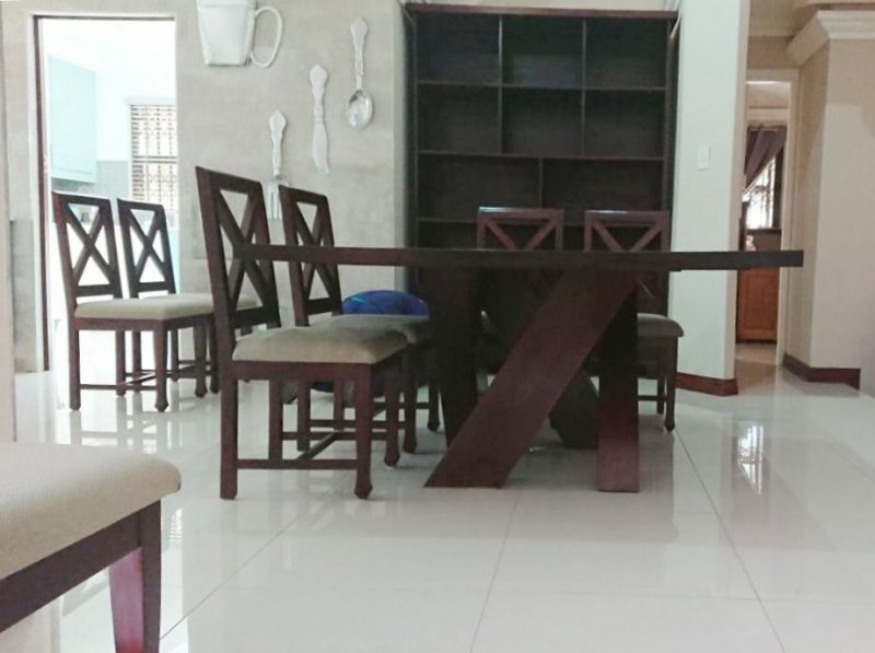 MONTERNO DINING TABLE AND X-BACK CHAIRS (3)