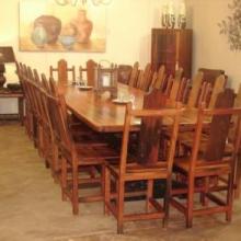 SLEEPER TABLE & HIGH BACK DINING CHAIRS (2)