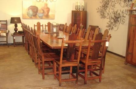SLEEPER TABLE & HIGH BACK DINING CHAIRS (2)