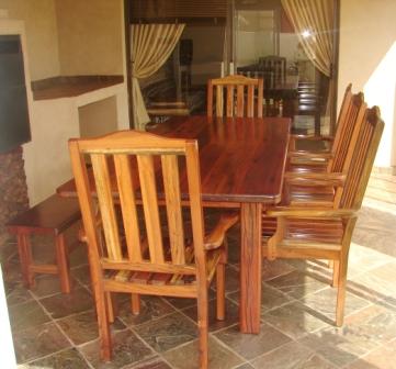 SLEEPER-TABLE-with-SL-BENCH-JEAN-THOMAS-DINING-CHAIRS