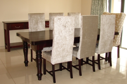 TABLE (STADLER TOP) (Lampung Leg) WINGBACK &  VENICE DINING CHAIRS
