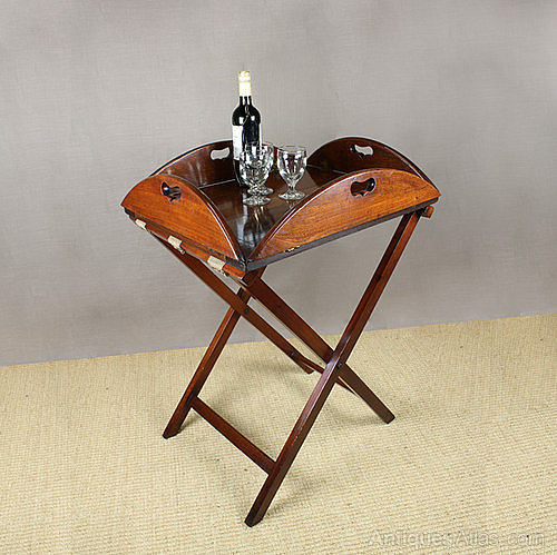 BUTLER'S-TRAY-Hinged-MAHOGANY