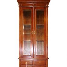 BOOKCASE TALL Glass Doors 4 Drawers