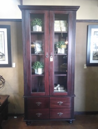 BOOKCASE-YORK-Glass-Doors-4-Drawers